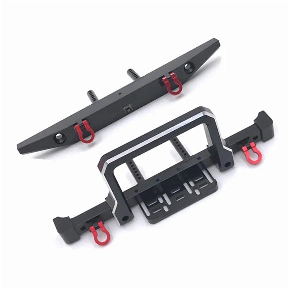 Compatible with MN MN999 MN222 for TRX4 for SCX10 90046 90047 1/10 Remote Control Car Accessories Metal Upgrade Front and Rear Bumpers Rc Car Bull Bars(Black)