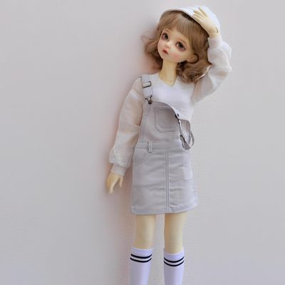 YHYQiFei Bjd Doll Clothes for 1/3 1/4 1/6 Bjd Dolls,Ball Jointed Doll Clothes,Handmade, Suspenders Skirt for Bjd Dolls Gifts (Gray, 1/3)