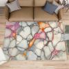 Modern Luxury Marble Area Rugs 4x5 - Stone Textured Marbling Rug for Entryway, Abstract Fractured Marble Washable Entry Way Rugs Kids Carpet for Inside House Playroom Living Room End Table Nursery view 1
