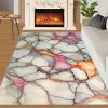 Modern Luxury Marble Area Rugs 4x5 - Stone Textured Marbling Rug for Entryway, Abstract Fractured Marble Washable Entry Way Rugs Kids Carpet for Inside House Playroom Living Room End Table Nursery view 2