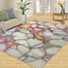 Modern Luxury Marble Area Rugs 4x5 - Stone Textured Marbling Rug for Entryway, Abstract Fractured Marble Washable Entry Way Rugs Kids Carpet for Inside House Playroom Living Room End Table Nursery view 3