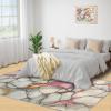 Modern Luxury Marble Area Rugs 4x5 - Stone Textured Marbling Rug for Entryway, Abstract Fractured Marble Washable Entry Way Rugs Kids Carpet for Inside House Playroom Living Room End Table Nursery view 4