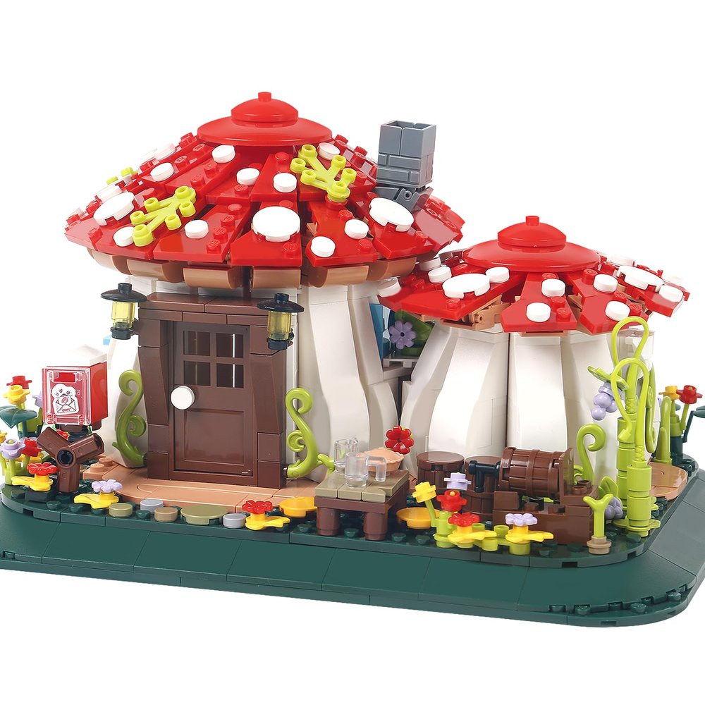 1126PCS Mini Mushroom House Building Blocks Set,Unique Treehouse Arichtecture Ornament, Creative Toy Gift for 6+ Kids or Adults
