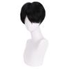 WAVELNM Natural Black Wigs for Mens Straight Black Wig Cosplay Wig Daily Halloween Costume Synthetic Wigs(Small Head) view 2