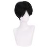 WAVELNM Natural Black Wigs for Mens Straight Black Wig Cosplay Wig Daily Halloween Costume Synthetic Wigs(Small Head) view 3