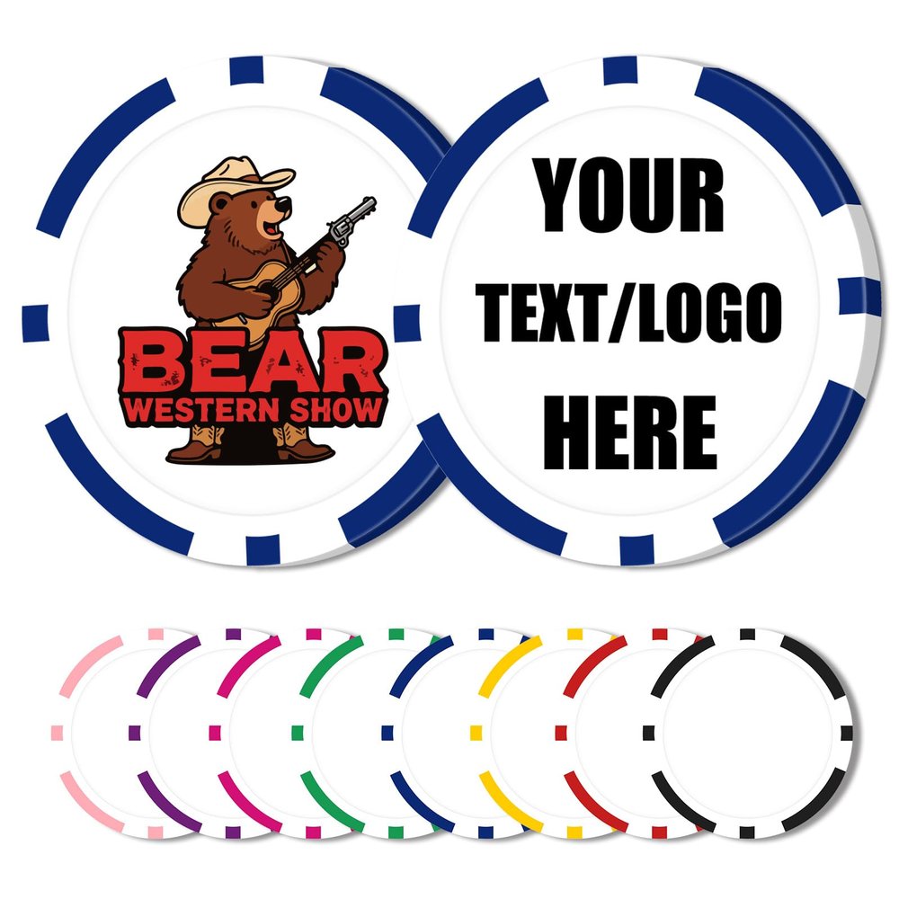 12 Grams Personalized Poker Chips|25-500PCS Custom Clay Poke Chips with Logo, Text|Double-Sided Full-Color Printing|Goods for Bar Drink Tokens,Golf Ball Markers,Poker Games,Casino Nights (E,Blue)