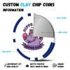 12 Grams Personalized Poker Chips|25-500PCS Custom Clay Poke Chips with Logo, Text|Double-Sided Full-Color Printing|Goods for Bar Drink Tokens,Golf Ball Markers,Poker Games,Casino Nights (E,Blue) view 3