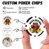 12 Grams Personalized Poker Chips|25-500PCS Custom Clay Poke Chips with Logo, Text|Double-Sided Full-Color Printing|Goods for Bar Drink Tokens,Golf Ball Markers,Poker Games,Casino Nights (E,Black) view 4