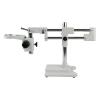 1pc Stereo Zoom Microscope Boom Stand Universal Clamp Trinocular Microscope Lab Holder Double Arm + 76mm Ring Holder Bracket(Brown) view 1