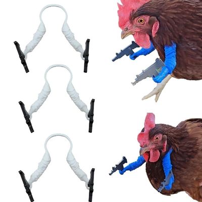 3pcs 3D Printed Chicken Arm with Uzi - Unique Toy Props for Creative Gifts, Cosplay & Desk Decor, Funny Chicken Soldier Action Figure Accessories(White)
