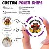 12 Grams Personalized Poker Chips|25-500PCS Custom Clay Poke Chips with Logo, Text|Double-Sided Full-Color Printing|Goods for Bar Drink Tokens,Golf Ball Markers,Poker Games,Casino Nights (E,Purple) view 4