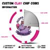 12 Grams Personalized Poker Chips|25-500PCS Custom Clay Poke Chips with Logo, Text|Double-Sided Full-Color Printing|Goods for Bar Drink Tokens,Golf Ball Markers,Poker Games,Casino Nights (E,Rose Red) view 3