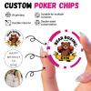 12 Grams Personalized Poker Chips|25-500PCS Custom Clay Poke Chips with Logo, Text|Double-Sided Full-Color Printing|Goods for Bar Drink Tokens,Golf Ball Markers,Poker Games,Casino Nights (E,Rose Red) view 4