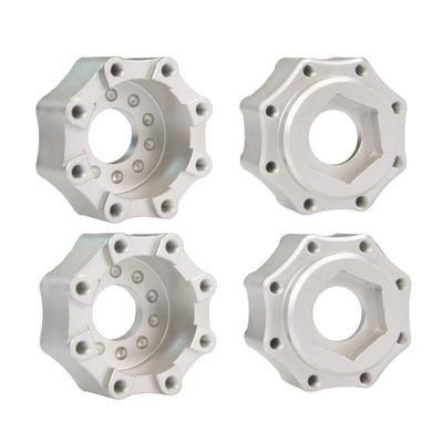 4pcs 3.8 Inch Tire Metal Wheel Hex Adapter 8x32 to 17mm PRO635300 Compatible with 1 8 Scale 3.8 Inch Wheels Tires Compatible with Proline Series Upgrade Parts(Silver B)