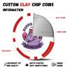 12 Grams Personalized Poker Chips|25-500PCS Custom Clay Poke Chips with Logo, Text|Double-Sided Full-Color Printing|Goods for Bar Drink Tokens,Golf Ball Markers,Poker Games,Casino Nights (E,Red) view 3