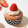 100Pcs Checkered Flag Cupcake Toppers and 100Pcs Checkered Cupcake Liners Wrappers, Race Car Party Cake Decorations view 3