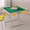 Foldable Mahjong Table, Mahjong Table Foldable, Domino Table with Drawers and Cup Holders, PVC Straight Edge Card Table, Wear-Resistant Desktop (Green) view 3