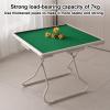 Foldable Mahjong Table, Mahjong Table Foldable, Domino Table with Drawers and Cup Holders, PVC Straight Edge Card Table, Wear-Resistant Desktop (Green) view 4