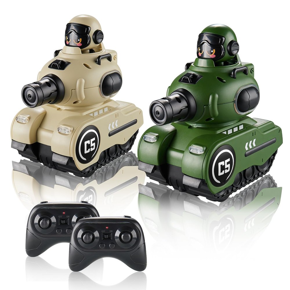 SKEKECIE RC Battle Tanks with Infrared System and Sound Effects, RC Army Combat Vehicle Toy, Battle Tanks with HP Station for Boys & Girls Age 6-12, Christmas Birthday Gifts for 6-12 Year Kids, 2 Pack