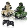 SKEKECIE RC Battle Tanks with Infrared System and Sound Effects, RC Army Combat Vehicle Toy, Battle Tanks with HP Station for Boys & Girls Age 6-12, Christmas Birthday Gifts for 6-12 Year Kids, 2 Pack view 1