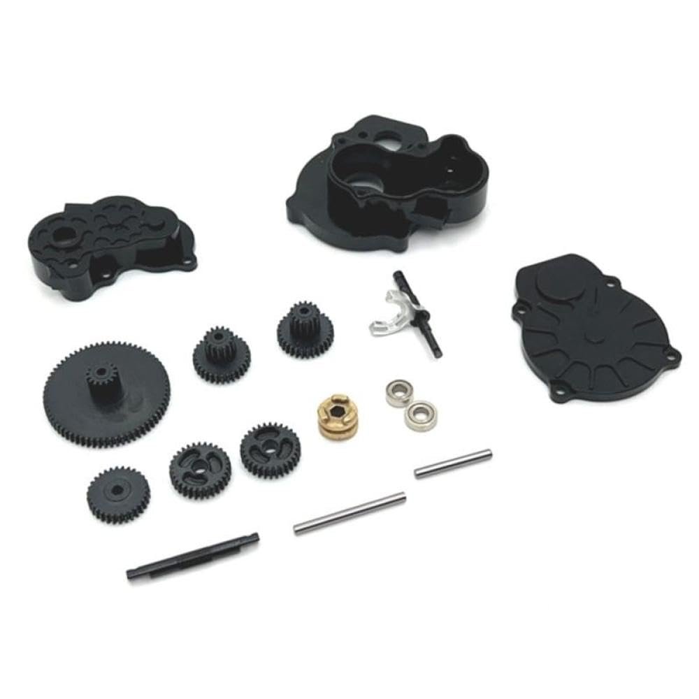 1/24 RC Car Metal Transmission Gear Box Set FMS Upgrade Parts Compatible with 1/24 Scale RC Models(Black)