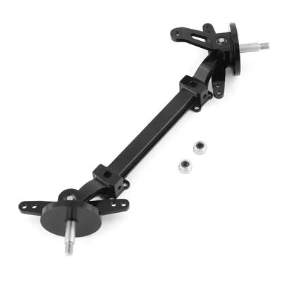 1/14 RC Car Metal Front Axle Steering Linkage Rod Assembly Compatible with Various Models No Power Steering Parts(Black A)