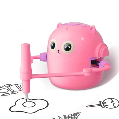 Interactive Educational Drawing Machine, Drawing Robot for Kids, Montessori Painting Learning Toy with 100 Painting Cards, Foster Hand-Eye Coordination Creativity for Age 3-8 Boys Girls Birthday