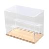 TTETTZ Acrylic Display Case Action Figure Display Case Countertop Cube with Ladder Shelves Assemble Box Wood Base for Statue Dolls, 3 Ladder view 1