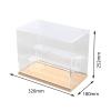 TTETTZ Acrylic Display Case Action Figure Display Case Countertop Cube with Ladder Shelves Assemble Box Wood Base for Statue Dolls, 3 Ladder view 3