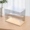 TTETTZ Acrylic Display Case Action Figure Display Case Countertop Cube with Ladder Shelves Assemble Box Wood Base for Statue Dolls, 3 Ladder view 4