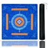 35.4 * 35.4 Inches Anti-Slip and Noise-reducing Mahjong Mat, Large-Sized Game Mahjong Table Mat,with a Black Storage Bag, Suitable for Mahjong, Poker, Card Games, Dominoes(Blue) view 1