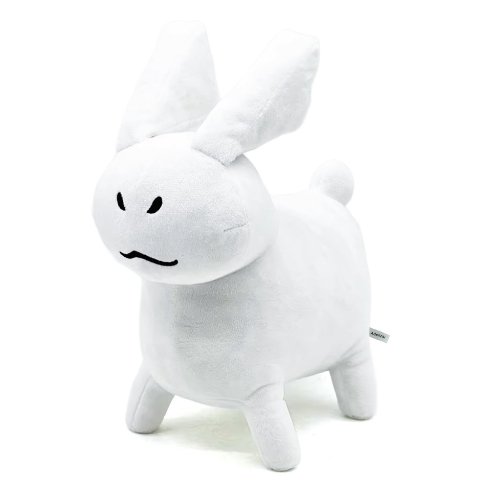 Adenzai 11 Inch White Gubby Plush Toy, Stuffed Figure Pillow for Home Decor, Collectible Gift for Video Game Fans, Kids, and Adults Cute Halloween Plush Toy(Rabbit White Plush)