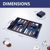 15 inch Backgammon Sets for Adults - Classic Board Game with Premium Sea Blue Leather Case - Travel Backgammon Set for 2 Players - Portable Strategy Board Games for Gifts & Family Fun view 2