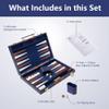 15 inch Backgammon Sets for Adults - Classic Board Game with Premium Sea Blue Leather Case - Travel Backgammon Set for 2 Players - Portable Strategy Board Games for Gifts & Family Fun view 3