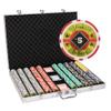 Playzaic 1000-piece Aluminum Black Diamond Poker Chip Case - 14-gram Heavy Clay Composite Set - Casino Chips for Texas Holdem, Blackjack - Betting Game Accessories view 1