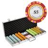Playzaic 500-piece Aluminum Monte Carlo Poker Chip Case - 13.5-gram Heavy Clay Composite Set - Casino Chips for Texas Holdem, Blackjack - Betting Game Accessories view 1