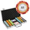Playzaic 300-piece Aluminum Monte Carlo Poker Chip Case - 13.5-gram Heavy Clay Composite Set - Casino Chips for Texas Holdem, Blackjack - Betting Game Accessories view 1