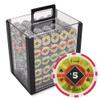 Playzaic 1000-piece Acrylic Black Diamond Poker Chip Case - 14-gram Heavy Clay Composite Set - Casino Chips for Texas Holdem, Blackjack - Betting Game Accessories view 1
