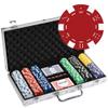 Playzaic 300-piece Aluminum Striped Dice Poker Chip Case - 11.5-gram Clay Composite Set - Casino Chips for Texas Holdem, Blackjack - Betting Game Accessories