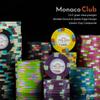 Playzaic 1000-piece Aluminum Monaco Club Poker Chip Case - 13.5-gram Heavy Clay Composite Set - Casino Chips for Texas Holdem, Blackjack - Betting Game Accessories view 3