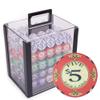 Playzaic 1000-piece Acrylic Scroll Poker Chip Case - 10-gram Casino Ceramic Set - Casino Chips for Texas Holdem, Blackjack - Betting Game Accessories view 1