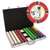 Playzaic 1000-piece Aluminum Desert Heat Poker Chip Case - 13.5-gram Heavy Clay Composite Set - Casino Chips for Texas Holdem, Blackjack - Betting Game Accessories view 1