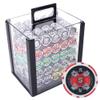 Playzaic 1000-piece Acrylic Ace Casino Poker Chip Case - 14-gram Heavy Clay Composite Set - Casino Chips for Texas Holdem, Blackjack - Betting Game Accessories view 1