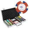 Playzaic 300-piece Aluminum Poker Knights Poker Chip Case - 13.5-gram Heavy Clay Composite Set - Casino Chips for Texas Holdem, Blackjack - Betting Game Accessories view 1