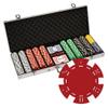 Playzaic 500-piece Aluminum Striped Dice Poker Chip Case - 11.5-gram Clay Composite Set - Casino Chips for Texas Holdem, Blackjack - Betting Game Accessories view 1