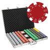 Playzaic 1000-piece Aluminum Striped Dice Poker Chip Case - 11.5-gram Clay Composite Set - Casino Chips for Texas Holdem, Blackjack - Betting Game Accessories view 1
