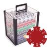 Playzaic 1000-piece Acrylic Striped Dice Poker Chip Case - 11.5-gram Clay Composite Set - Casino Chips for Texas Holdem, Blackjack - Betting Game Accessories view 1