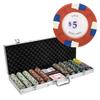 Playzaic 500-piece Aluminum Poker Knights Poker Chip Case - 13.5-gram Heavy Clay Composite Set - Casino Chips for Texas Holdem, Blackjack - Betting Game Accessories view 1