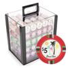 Playzaic 1000-piece Acrylic Desert Heat Poker Chip Case - 13.5-gram Heavy Clay Composite Set - Casino Chips for Texas Holdem, Blackjack - Betting Game Accessories view 1