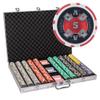 Playzaic 1000-piece Aluminum Ace Casino Poker Chip Case - 14-gram Heavy Clay Composite Set - Casino Chips for Texas Holdem, Blackjack - Betting Game Accessories view 1